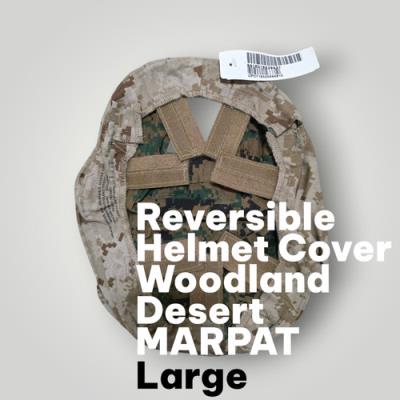New USMC ECH Reversible Helmet Cover w/ NVG Cutout Woodland Desert MARPAT Large